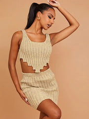 Bella Gold Lurex Knitted co ord